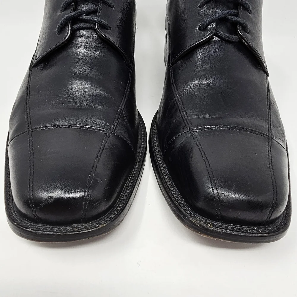 Johnston & Murphy Dobson Black Leather Cap Toe Sheepskin Lining‎ Mens Size US 11